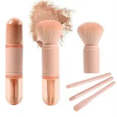 Kit De Pincéis De Maquiagem Retrátil 4 Em 1 Portátil / Mini Pincel De Blush E Sombra.