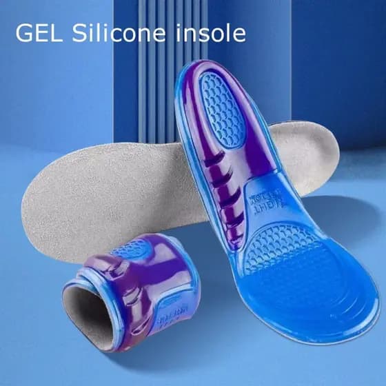 Par De  Palmilha Ortopédica Gel de Silicone para Dores nos Pés Anti Impacto