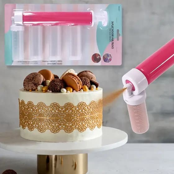 Pulverizador Bombinha Para Pó Glitter Decoração Do Bolo Torta Borrifador Aplicador- confeitaria