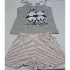 Conjunto Pijama Feminino Adulto e Infanto Juvenil para usar no verão com estampa - Conjunto Pijama Feminino Fresquinho feita de 75% poliéster e 25% algodão