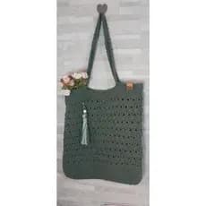 Bolsa Feminina/Artesanal de Crochê/Bolsa Milão/Sacola/Moda Praia e Casual/Verão