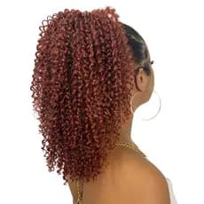 Aplique Rabo De Cavalo Cacheado Coque Afro Orgânico 40 Cm