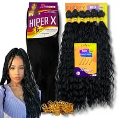 Kit Trança Gypsy Jumbo Hiper X + Cabelo Cacheado Bio Orgânico Maya