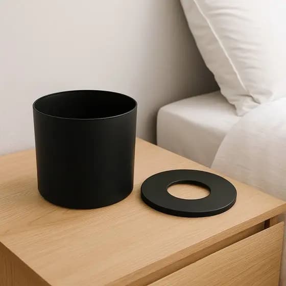 Lixeira de Mesa Portatil com tampa Home Office Cozinha Escritorio Organizador de Mesa minimalista Impressao 3d