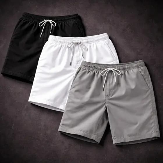 KIT 3 Bermudas Short MAURICINHO Tactel - MODELO LISO - Ideal Para Uso Casual, Treinos, Academia, Corrida, Crossfit