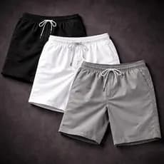 KIT 3 Bermudas Short MAURICINHO Tactel - MODELO LISO - Ideal Para Uso Casual, Treinos, Academia, Corrida, Crossfit