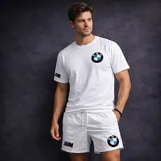 Conjunto Dry Fit - BMW M - kit Premium Camisa + Short Conjunto de Verão - Ideal Para Corridas, Esportes,