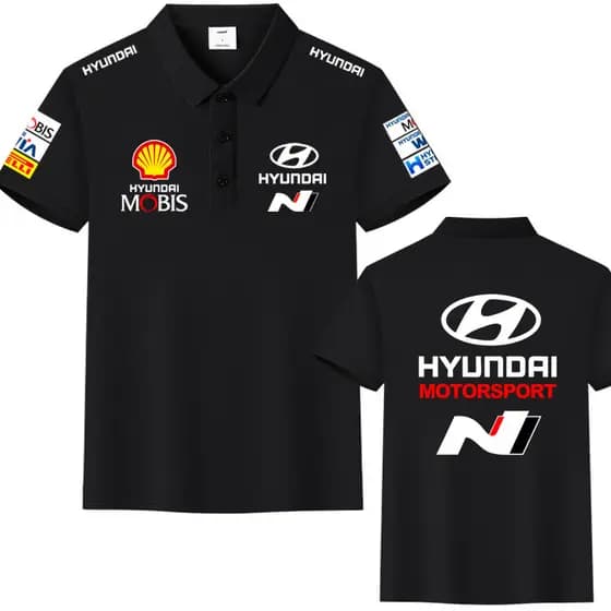 HUYNDAI Hyundai Motor WRC Racing Team POLO Camisa Divisão De Alto Desempenho Masculina Casual Manga Curta 313
