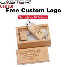 JASTER Free Custom Logo Pen Drive De Madeira USB 3.0 Flash 128GB Casamento Drives 64GB Fotografia Memory Stick 32GB Grav