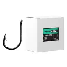 Anzol Chinu Black Marine Sports Caixa 100 Anzóis de Pesca Conjunto Kit Pescaria Ganchos Fisga Pescar