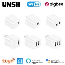 Tuya Inteligente WiFi/Zigbee Micro 1 2 3 Adaptador USB Interruptor 5V Mini Tipo-C De Alimentação Controle De Vida Via Alexa Google Tmall Genie