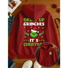 Moletom Grinch Natal P Sair Blusa De Frio Unissex Confortavel Estampa Frente e Costas Em DTF