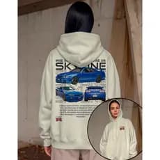 Moletom Skyline R34 Casaco Canguru Masculino JDM Blusa De Frio