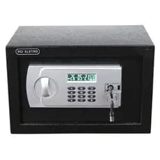 Cofre Display Eletrônico Com Chave Senha Preto 20mm 6kg 8 Litros Digital