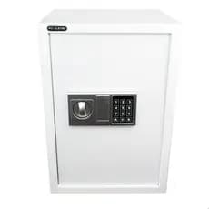 Cofre Grande Com Prateleiras Fechadura Teclado Digital 50En Com Chaves Branco De Piso Pci Cofres