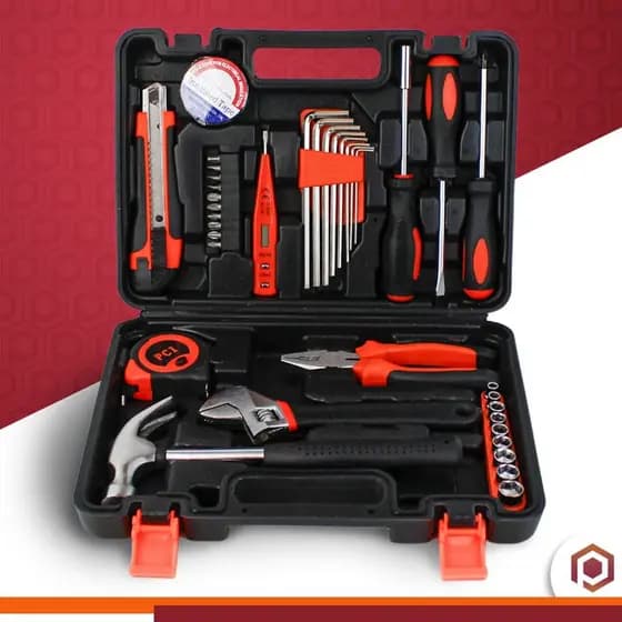 Kit Caixa 38 Ferramentas Profissional C/Maleta Multiuso Fenda Philips Bits Soquetes Pci Ferramentas