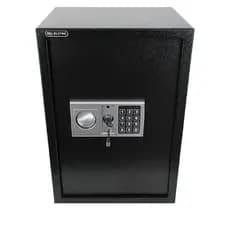 Cofre Grande Com Prateleiras Fechadura Teclado Digital 50En Com Chaves Preto De Piso Pci Cofres