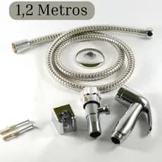 Ducha Higiênica Metal Cromada Banheiro 1/4 de Volta Inox Luxuosa 1,2 Metros Chuveirinho Privada