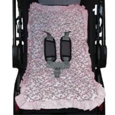 Capa Para Carrinho De Bebe Acolchoada Com  Babados 100% Algodao Universal MT