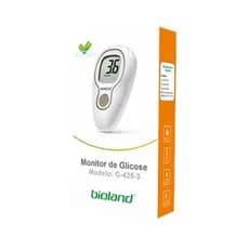 Kit Aparelho Glicose Bioland G425-3 com 25 Tiras + 25 Lancetas + Lancetador + Bolsa