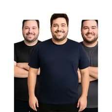 Kit 3 Camiseta Masculina Plus Size Casual Moda Esportiva Fit Academia Esportes Treino Confortável