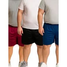 Kit 3 Bermudas Masculinas Esportiva Plus Size Confortável Básica Casual Fit Academia Treino Esportes