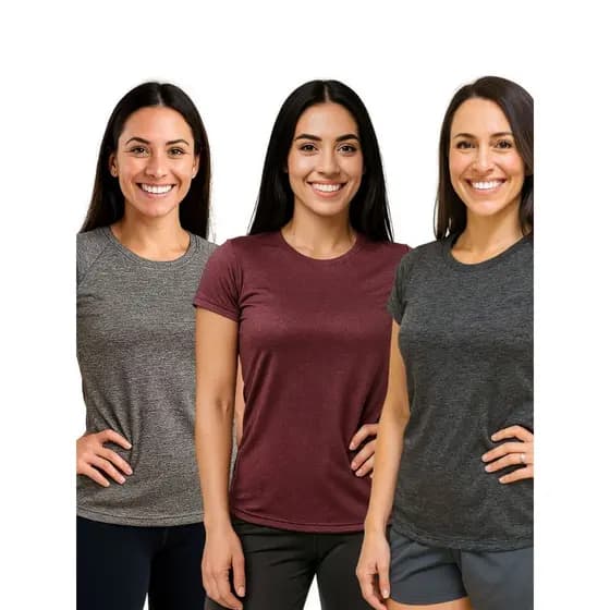 Kit 3 Camisetas Baby Look Feminina Moda Fitness Esportiva Dry Fit Casual Treino Academia.