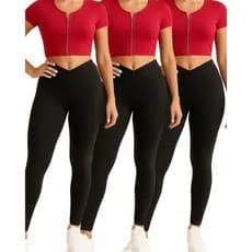 KIT 3 CALÇAS LEGGING CÓS CRUZADO