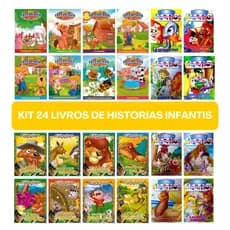 Kit 24 livros de Historias Infantis - Clássicos - Fabulas - Fazendinha do Seu Lobato