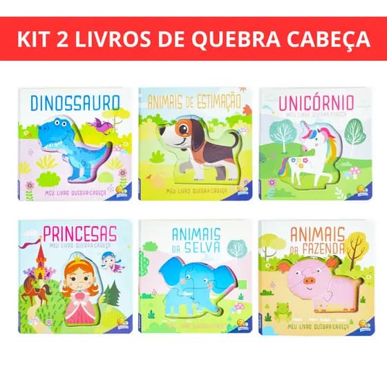 Kit 2 Infantis Meu Livro com Quebra-Cabeça