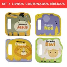 Kit 4 Livros Infantis Amiguinhos da Bíblia - Daniel, Davi, Noé, Jesus