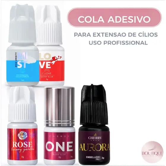 Cola  Adesivo para Extensão de Cílios Secagem Rápida Cherry Lash - One Rose Pró C Clione Prime- Love