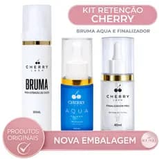 Kit Retenção para Extensão de Cílios Cherry Lash - Bruma, Aqua e Finalizador