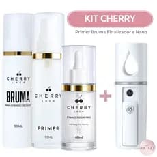 Kit Retenção Cherry Finalizador Primer Bruma e Nano Mister para Extensão de Cílios