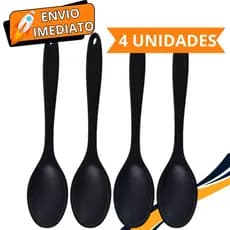 KIT 4 Colher de Arroz Silicone GRANDE Super Resistente para Casa Cozinha Restaurante Buffet Padaria 27cm