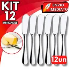 KIT 2/4/6/12 Unid Espátula Pá Inox Resistente para Manteiga Patê Geleia Requeijão Margarina Casa Cozinha Padaria