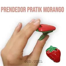 Prendedor Pratik Morango Para Embalagens C/ 4 Peças - Fecha Saco, Sela Embalagem, Saquinhos De Alimentos Multiuso