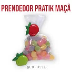 Prendedor Pratik Fecha Embalagens Maçã - Kit C/ 4 Peças - Fecha Saco, Sela Embalagem, Saquinhos De Alimentos Multiuso