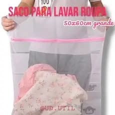 Saco para Lavar Roupa Delicada 50x60cm Lavagem Eficiente Anti Bolinha e Fiapo