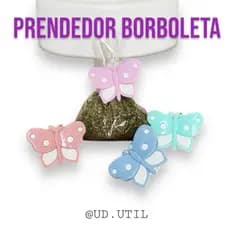 Prendedor Sela Saco Multiuso De Sacos E Embalagens (Fecha Embalagens) Borboleta Com 04 Peças