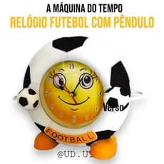 Relógio Analógico com Pêndulo Futebol A Máquina do Tempo Silencioso Pequeno Pilha AA Relógio de Mesa