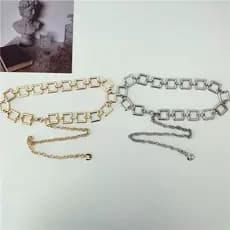 Cinto de corrente oco corrente de cintura simples e versátil moda feminina tendência importada
