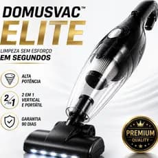 Aspirador de Pó Portátil Vertical 2 em 1 DomusVac Elite™ com Fio 220V Alta Potência Limpeza Rápida Casa Carro Compacto e
