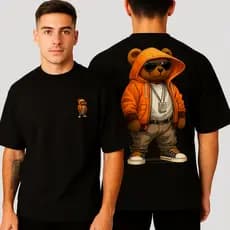Camiseta Casual Urso Blusa Streetwear 100% Algodão Premium Plus Size Envio Imediato