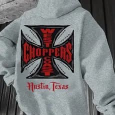 Moletom Canguru West Choppers Coast Austin Texas Blusão de Frio Flanelado Envio Rápido