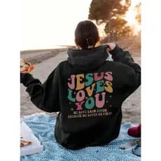 Moletom Masculino Feminino Jesus Loves You Casaco Unissex Blusa Unissex Com Ou Sem Capuz