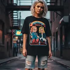 Camiseta A Noiva de Chucky See You In Hell Camisa Unissex 100% Algodão Horror Boneca Envio Rápido