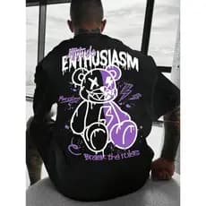 Camiseta Attitude Bear Streetwear Camisa Básica  100% Algodão