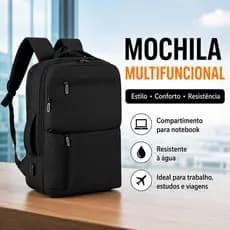 Mochila Feminina para Notebook USB Impermeável Escolar Trabalho Viagem Bolsa Reforçada e Resistente
