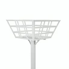 Lixeira De Calçada Quadriculada Externa Rua Em Aço Carbono Pintura Eletrostática Grande Vazada